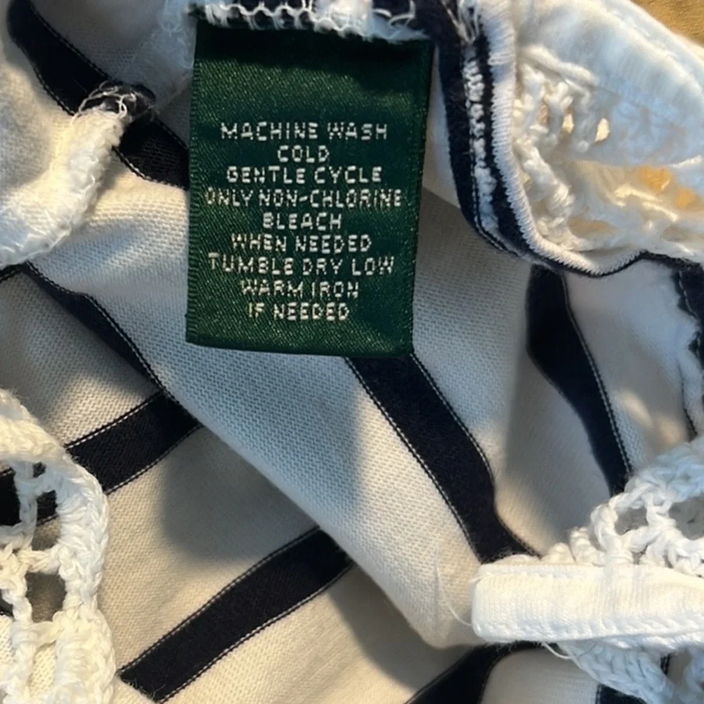 ⚓️Lauren Jean Company, Ralph Lauren, Navy & White YachtWear Cotton Dress,Size M - Picture 9 of 11